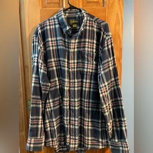 Cabela's Men's Navy and Red Plaid Button Down Shirt